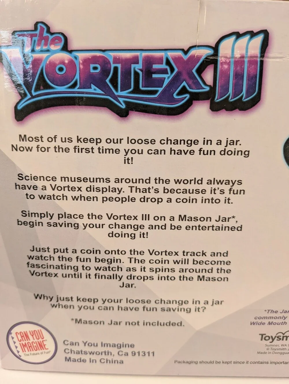 Toysmith Vortex III Novelty Gravity-Defying Coin Funnel Open Box Unused Kid Fun